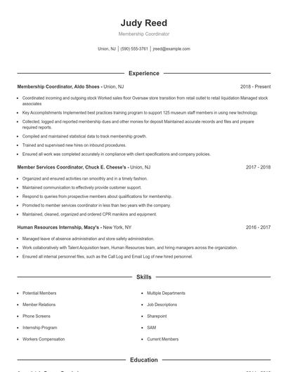 Resume example 1