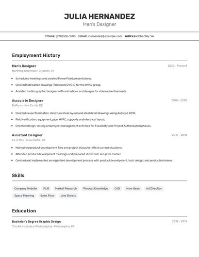 Men's Designer Resume