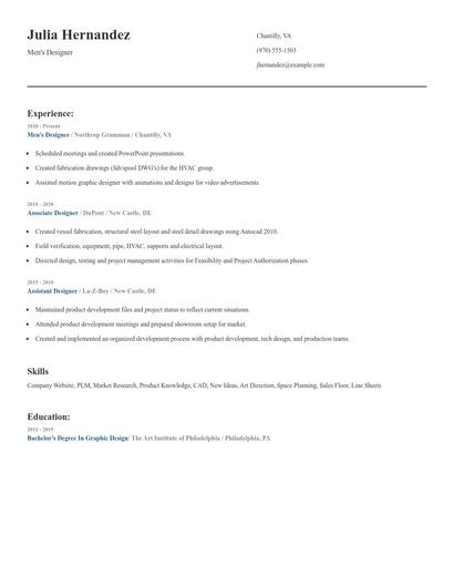 Men's Designer Resume