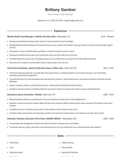 Resume example 1