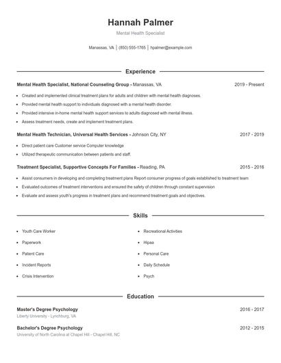 Resume example 1