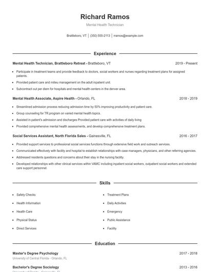 Resume example 1