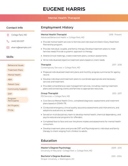 Resume example 3
