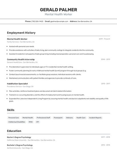 Resume example 2