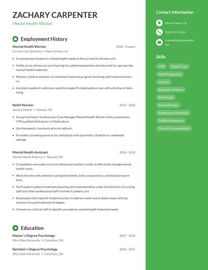 Resume example 5