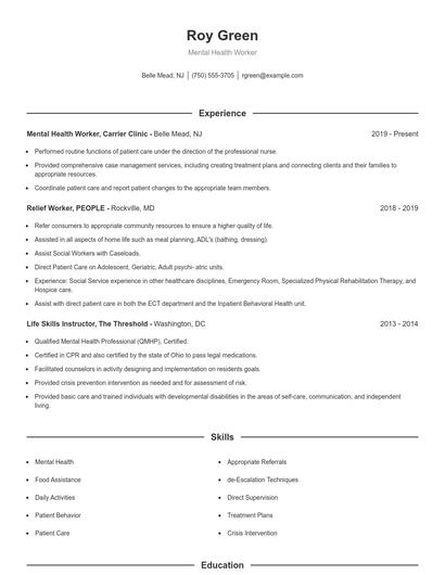 Resume example 1