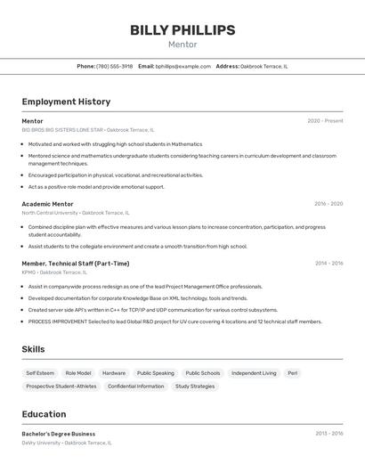 Resume example 2