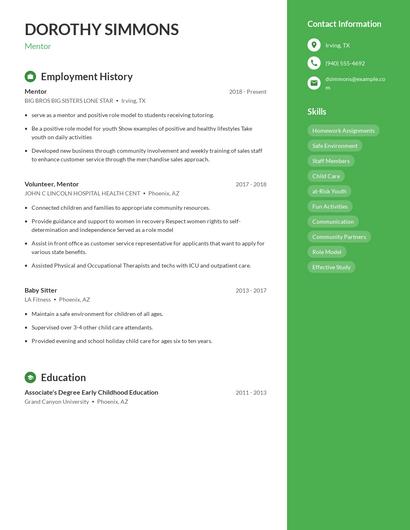 Mentor Resume