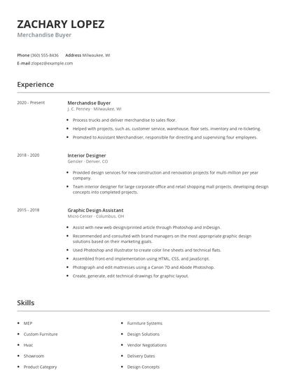 Merchandise Buyer Resume