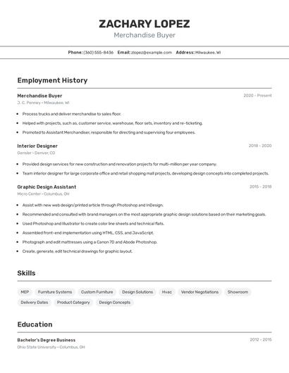 Merchandise Buyer Resume