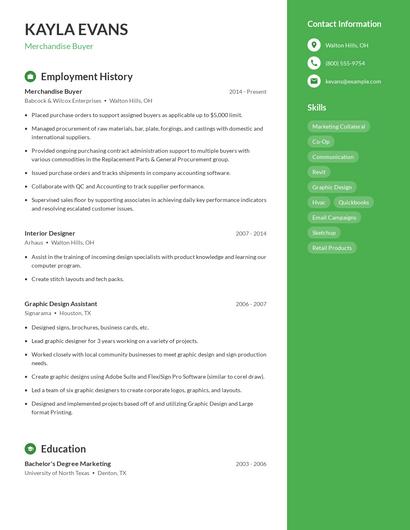 Merchandise Buyer Resume