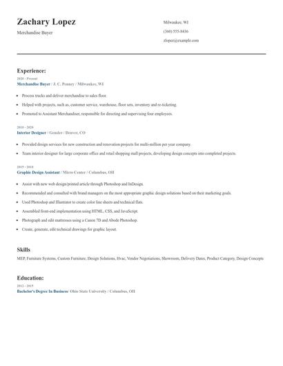 Merchandise Buyer Resume