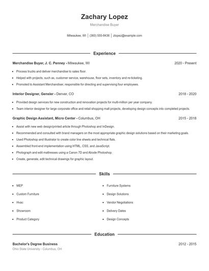 Merchandise Buyer Resume