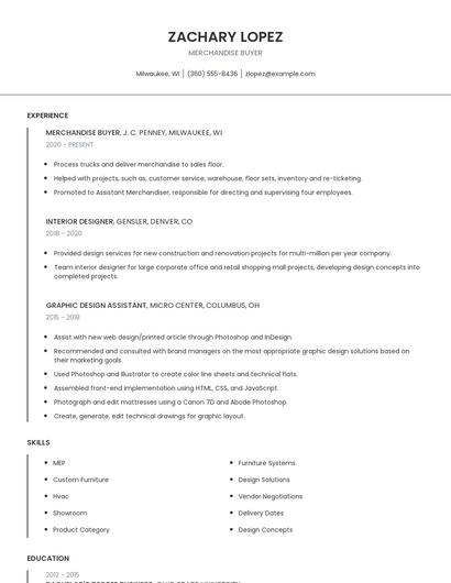Merchandise Buyer Resume