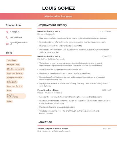 Resume example 3