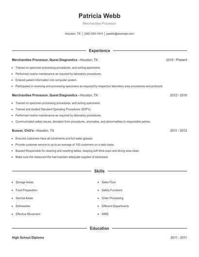 Resume example 1
