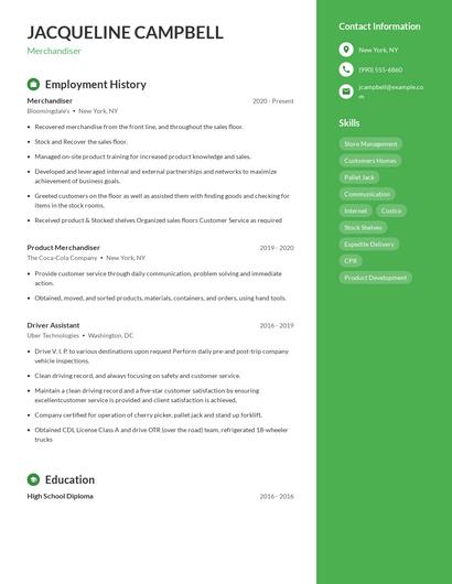 Resume example 4