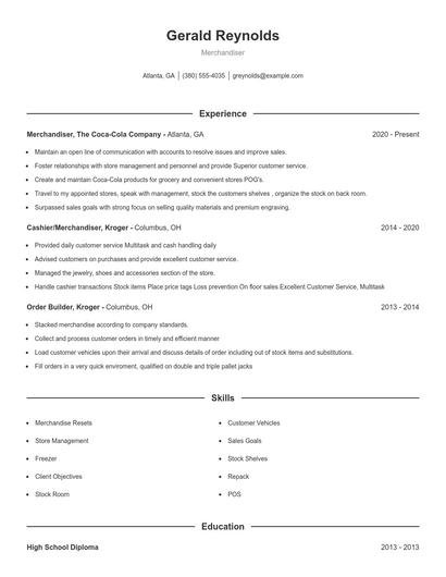 Resume example 1