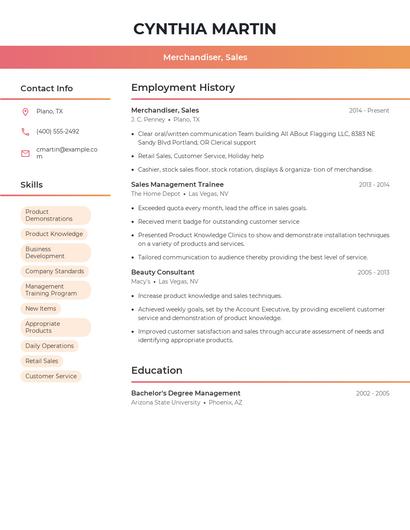 Resume example 3