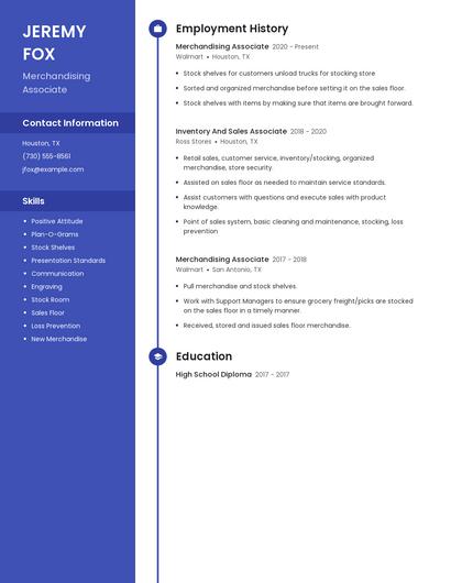 Merchandising Associate Resume