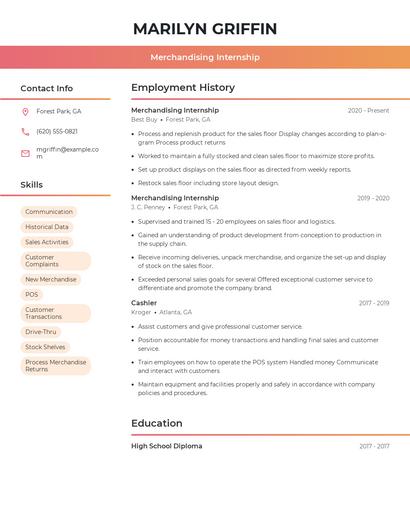 Resume example 3