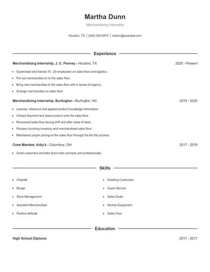 Resume example 1