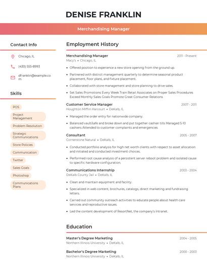 Resume example 3