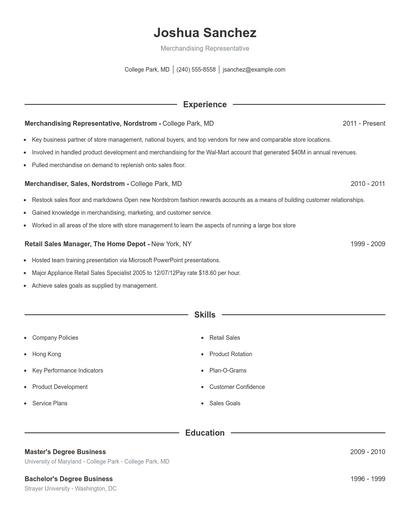 Resume example 1
