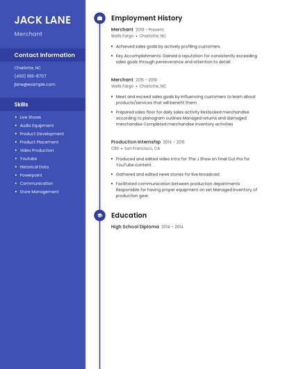 Merchant Resume