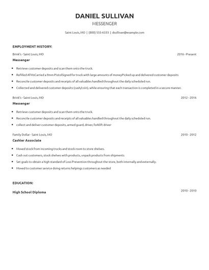 Messenger Resume
