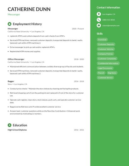 Messenger Resume
