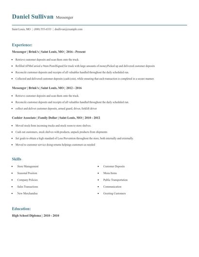 Messenger Resume