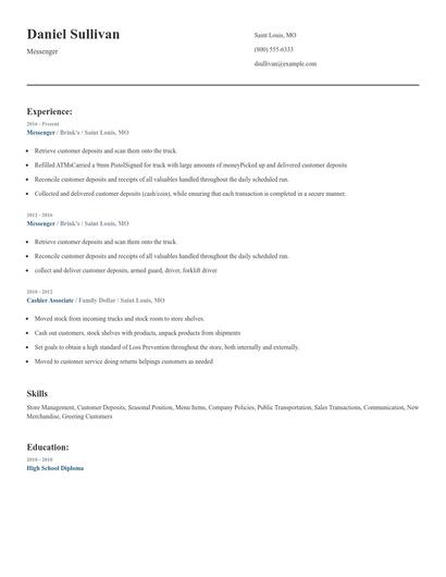 Messenger Resume