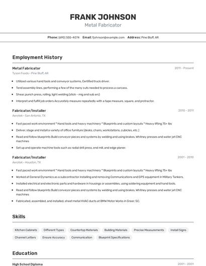 Resume example 2
