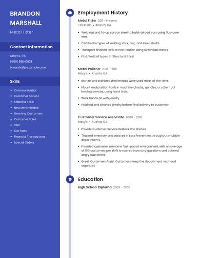 Metal Fitter Resume