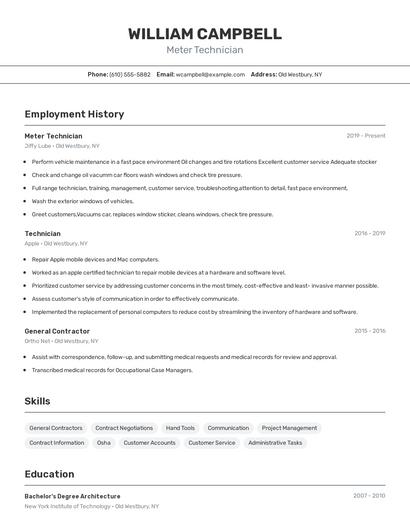 Resume example 2