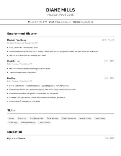 Resume example 2