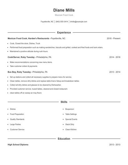 Resume example 1