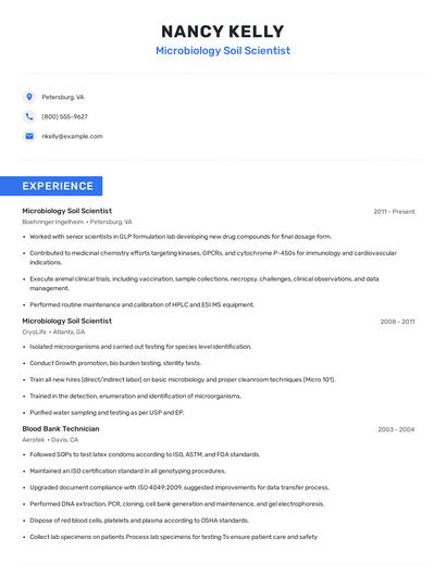 Microbiology Soil Scientist Resume