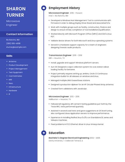 Microwave Engineer Resume