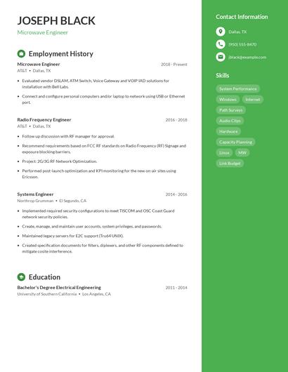 Microwave Engineer Resume