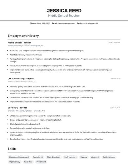 Resume example 2