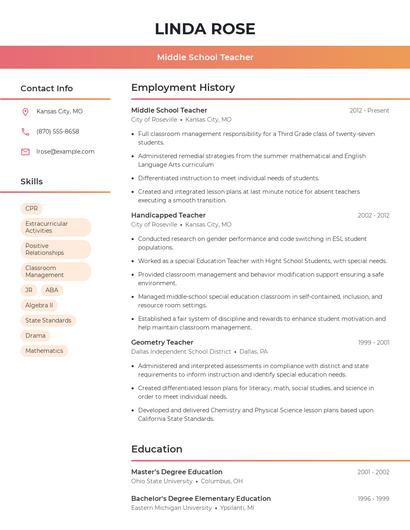 Resume example 3