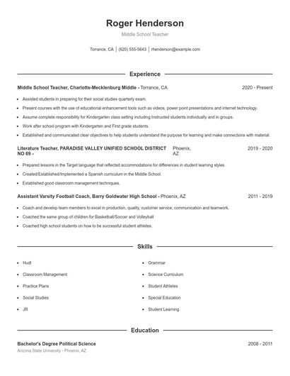 Resume example 1