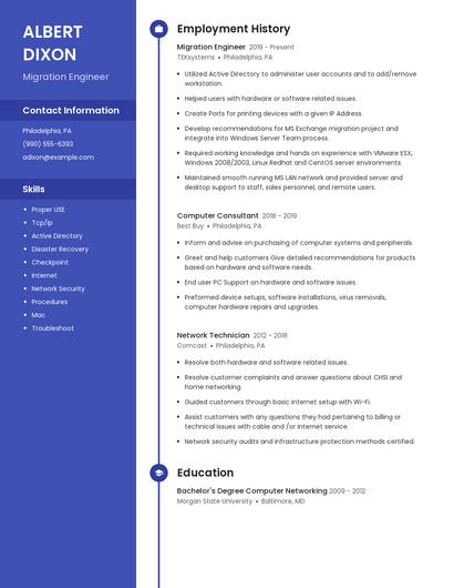 Migration Engineer Resume