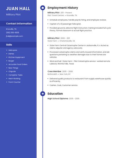 Military Pilot Resume