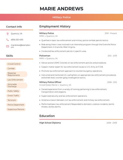 Resume example 3
