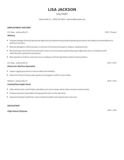Military Resume
