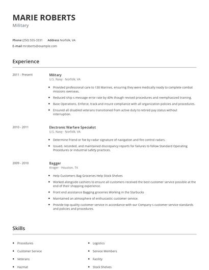 Military Resume