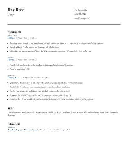 Military Resume